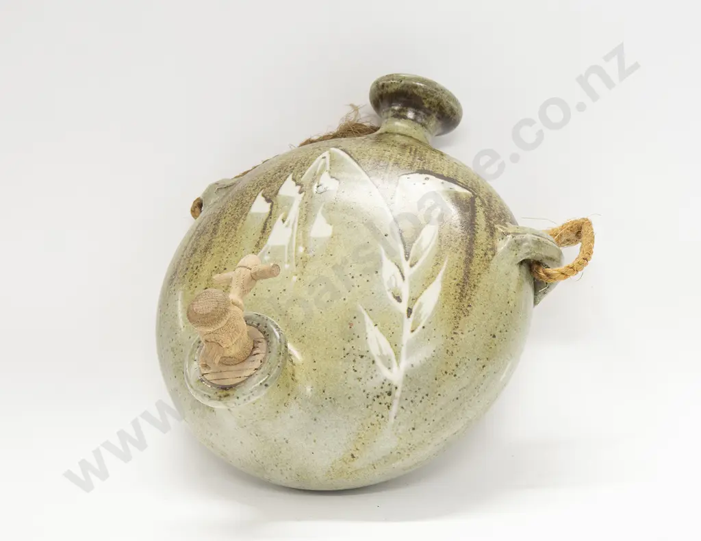 2 Pottery Wall Mounted Lion Flasks Image 1++