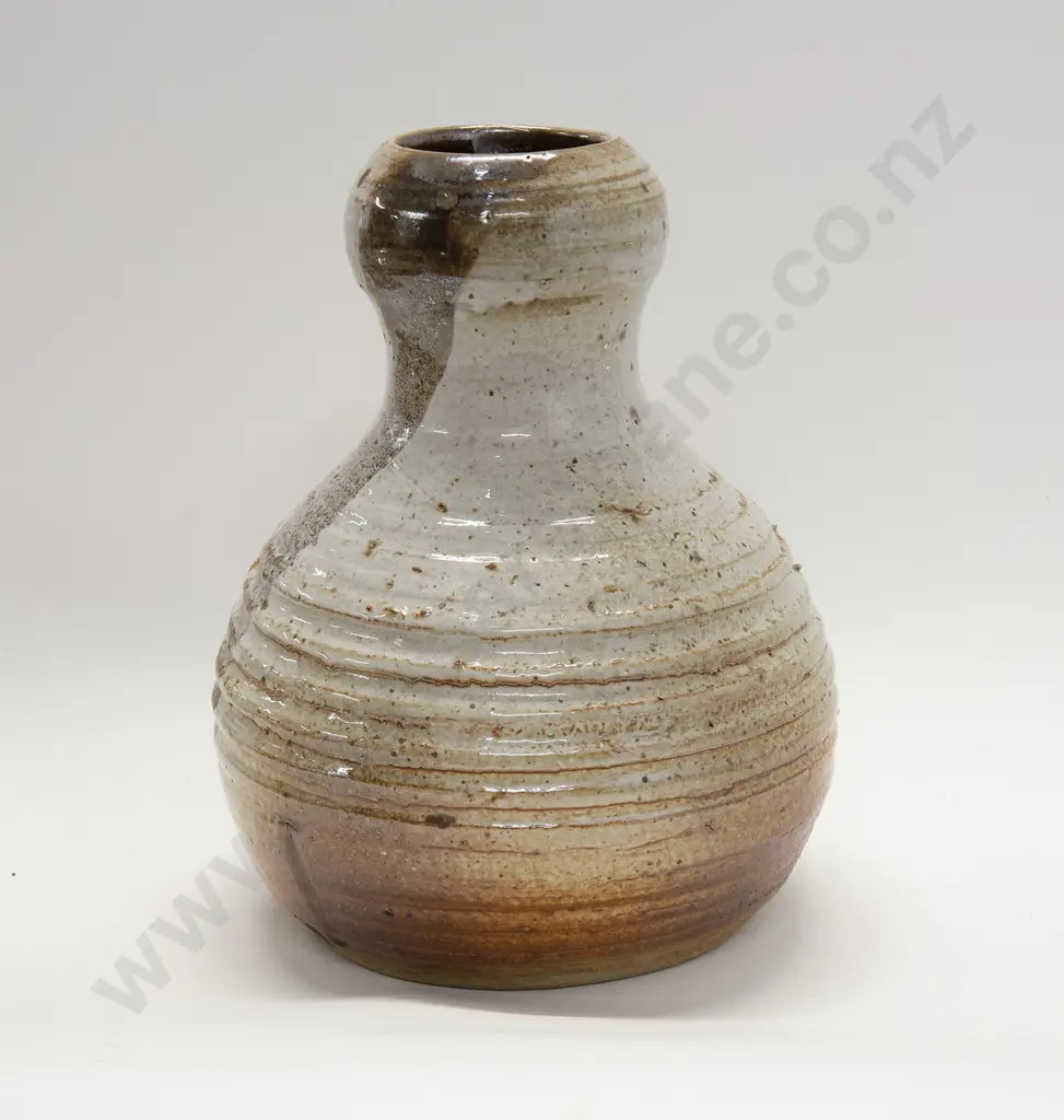 Peter Oxborough Stoneware Bottle Vase With Shino Glaze Image 1++