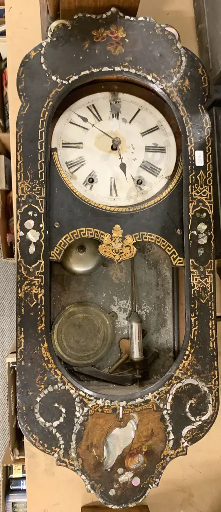 Vintage Inlaid Wall Clock (AF) Image 1++