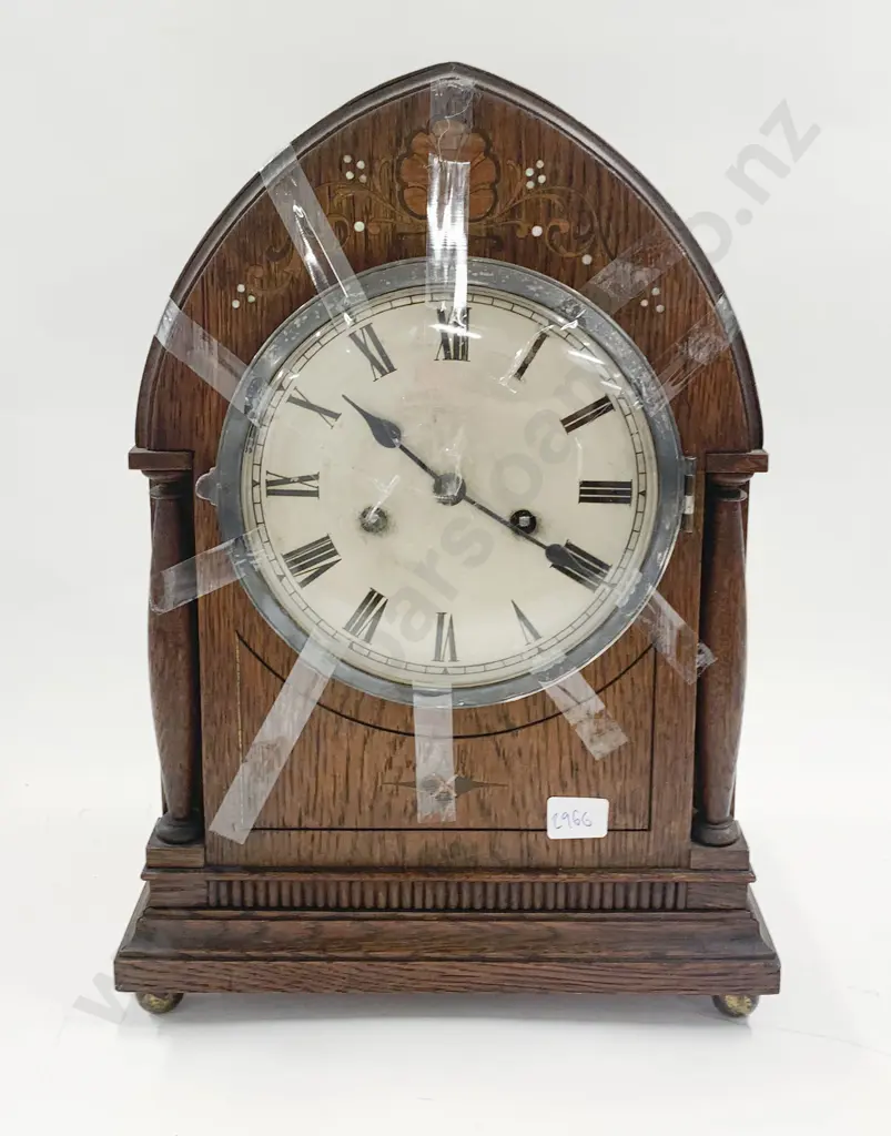 Inlaid Arch Top Mantel Clock Image 1++
