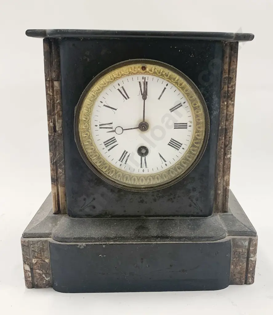 Marble Inlaid Slate Clock Image 1++