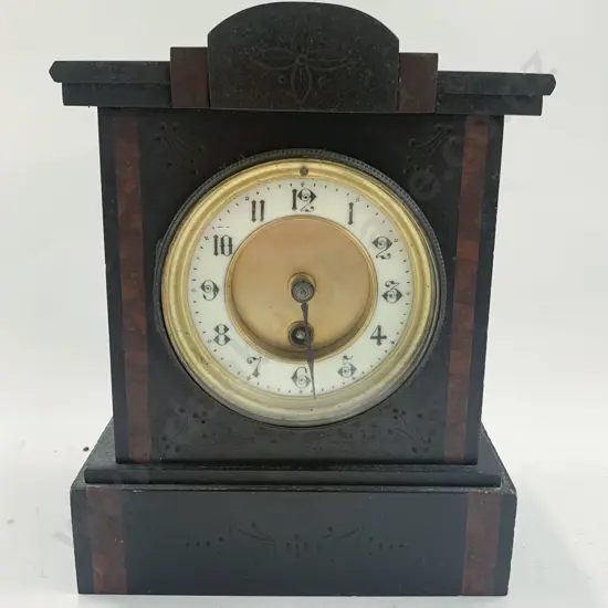 Marble Inlaid Slate Clock