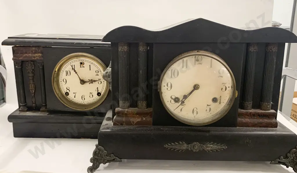 2 Simulated Slate Mantel Clocks (AF) Image 1++