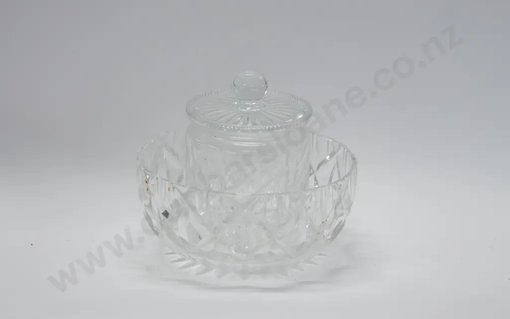 Crystal Fruit Bowl and Lolly Jar Image 1++