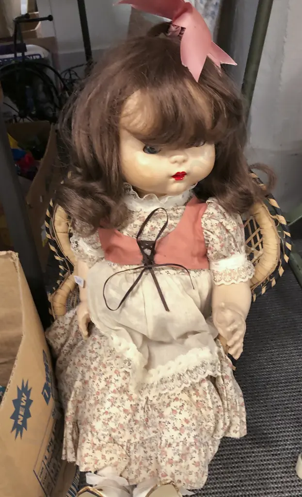NZ Pedigree Walkie Talkie Together With Cane Chair and New Bisque Doll Image 1++