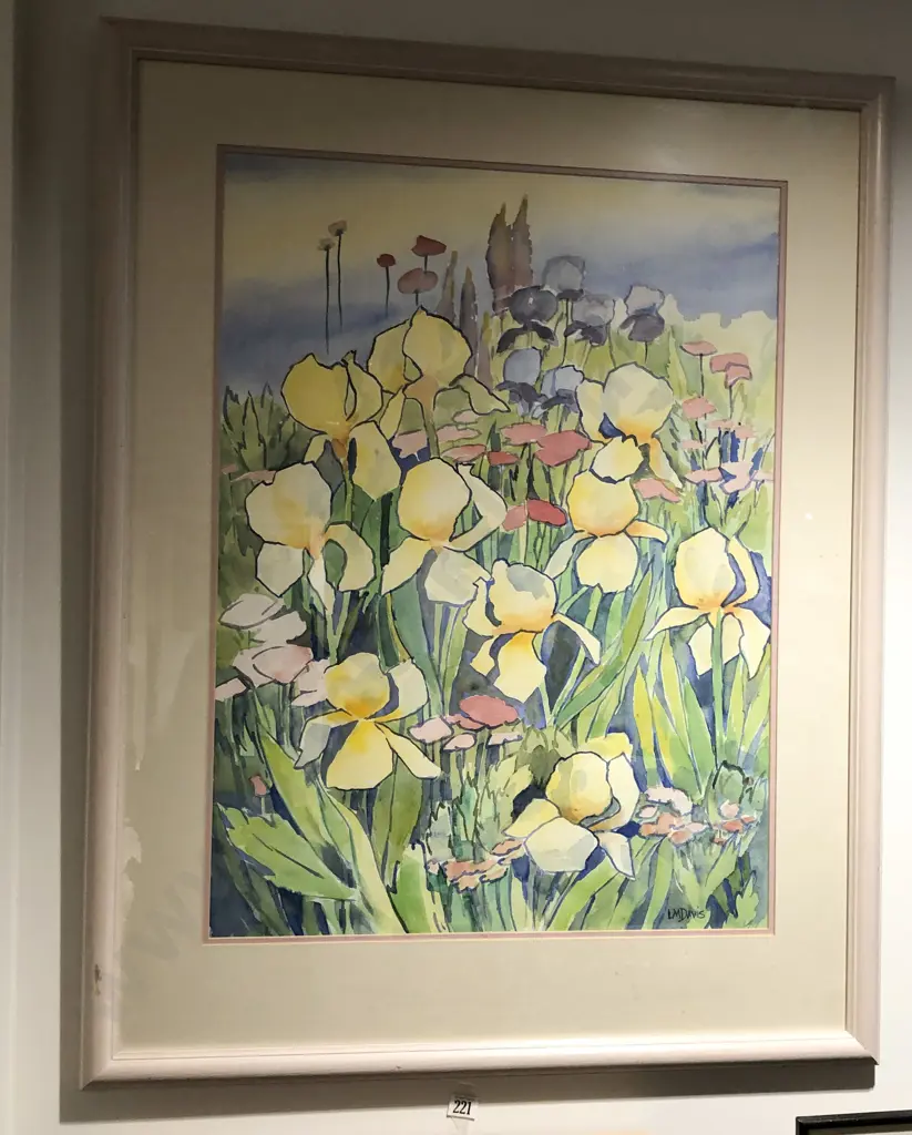 2 Floral W/C - L M Davis Image 1++