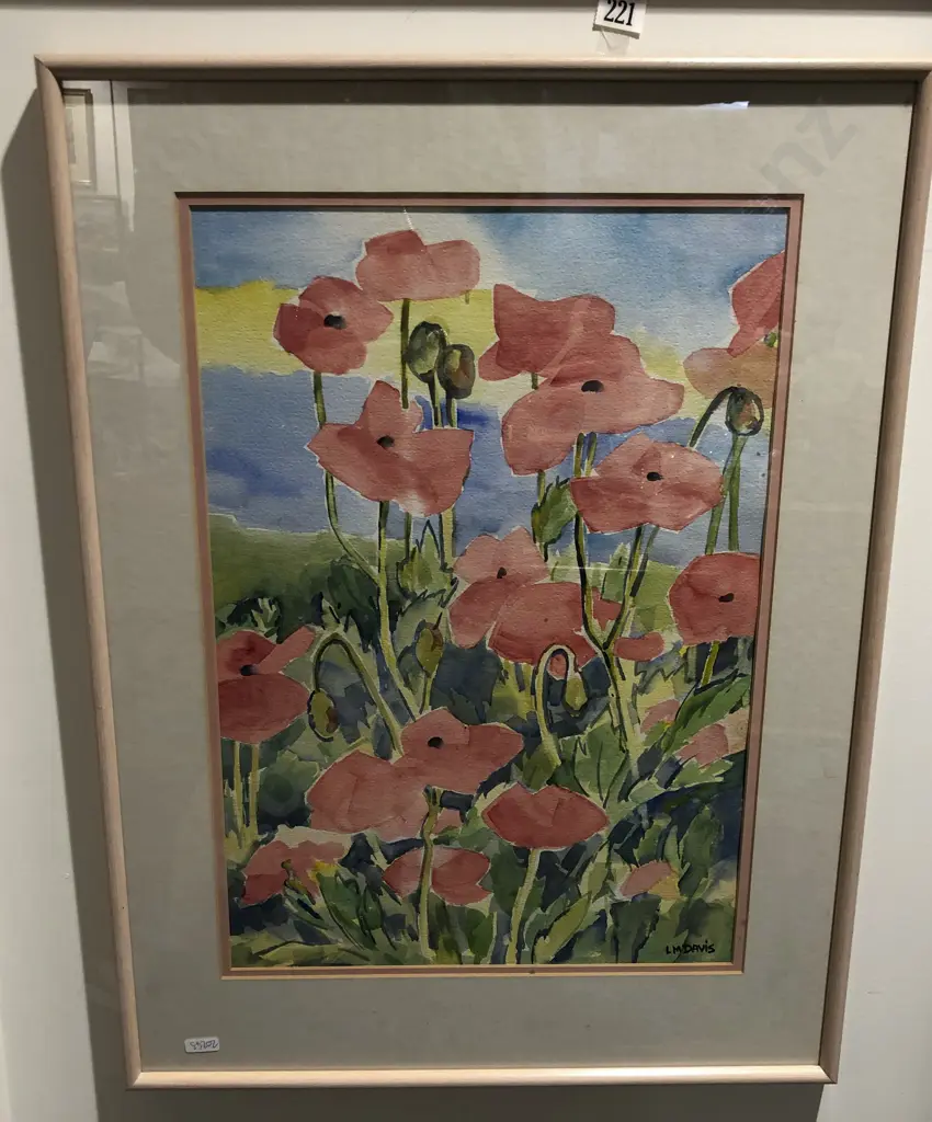 2 Floral W/C - L M Davis Image 1++