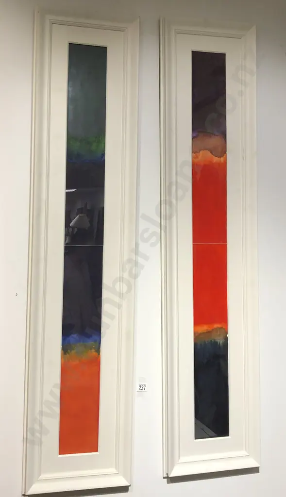 2 Framed Rectangular watercolours by Phillips Image 1++