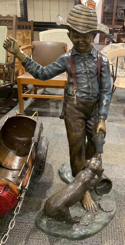 Large Cast Metal Figure of Huckleberry Finn Image 1++