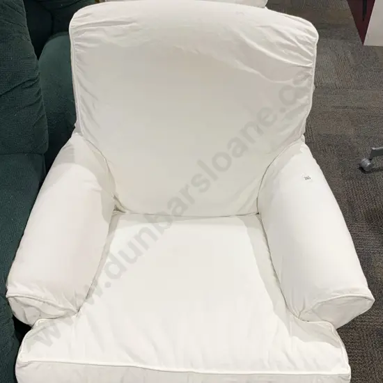 Pair of Upholstered Roll Back Arm Chairs
