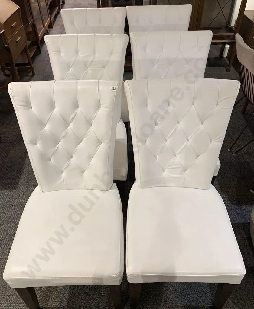 6 Modern Button Back Dining Chairs Image 1++
