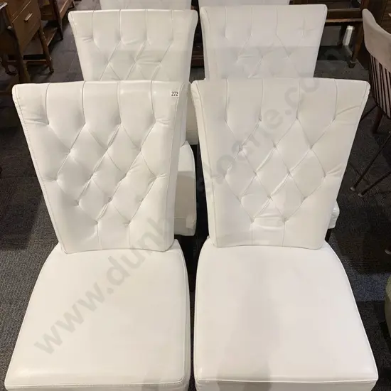 6 Modern Button Back Dining Chairs