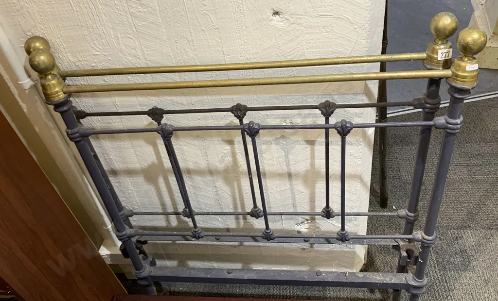 Wrought Metal and Brass Bed Head and End (No Rails) Image 1++