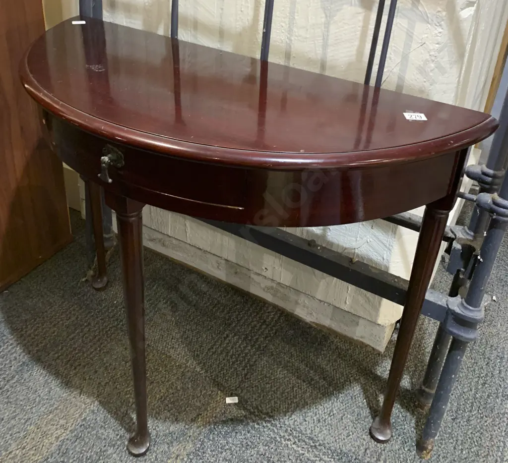 Mahogany Demi-Lune Hall Table Image 1++