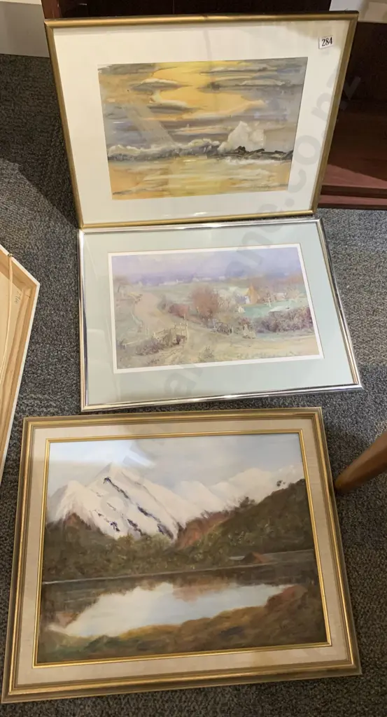 Modern Bookcase and 4 Lamps Together With 5 Framed Works Image 1++