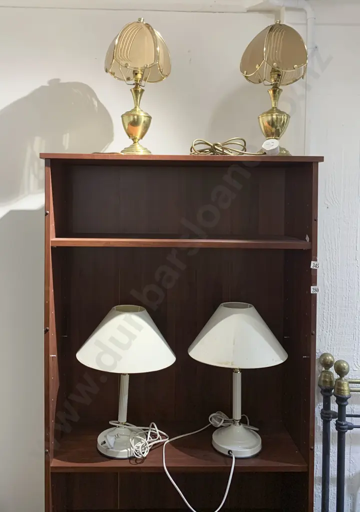 Modern Bookcase and 4 Lamps Together With 5 Framed Works Image 1++