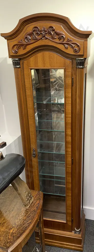 Slender Mirrored Back China Cabinet Image 1++