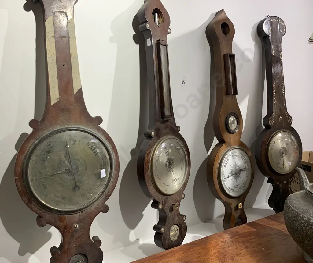 4 Various Barometers Together With Box Barometer Parts (AF) Image 1++