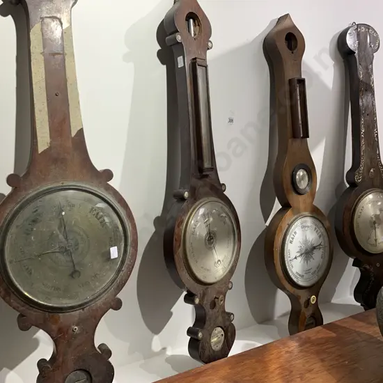 4 Various Barometers Together With Box Barometer Parts (AF)