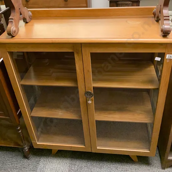 Blonde Oak Glazed Door China Cabinet
