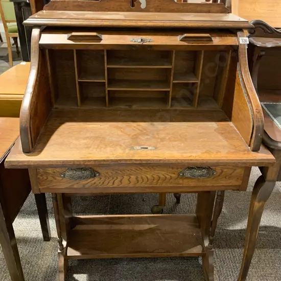 Small Edwardian Roll Top Desk