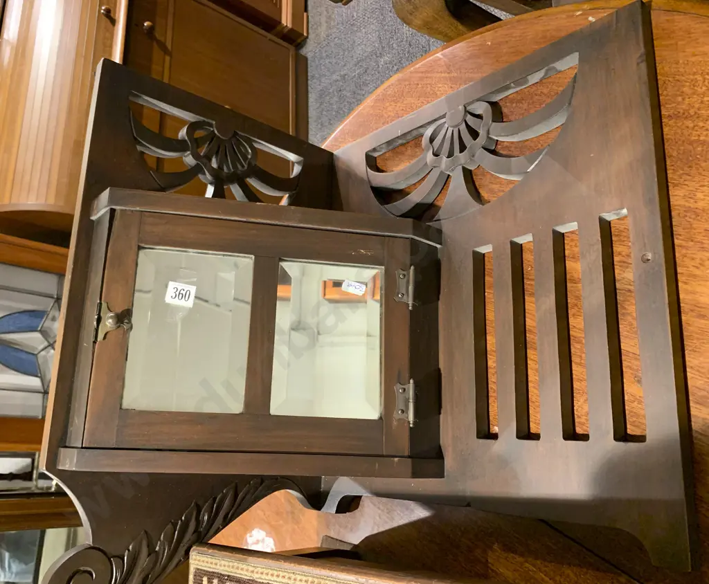 Stained Beech Hanging Corner Cupboard Image 1++