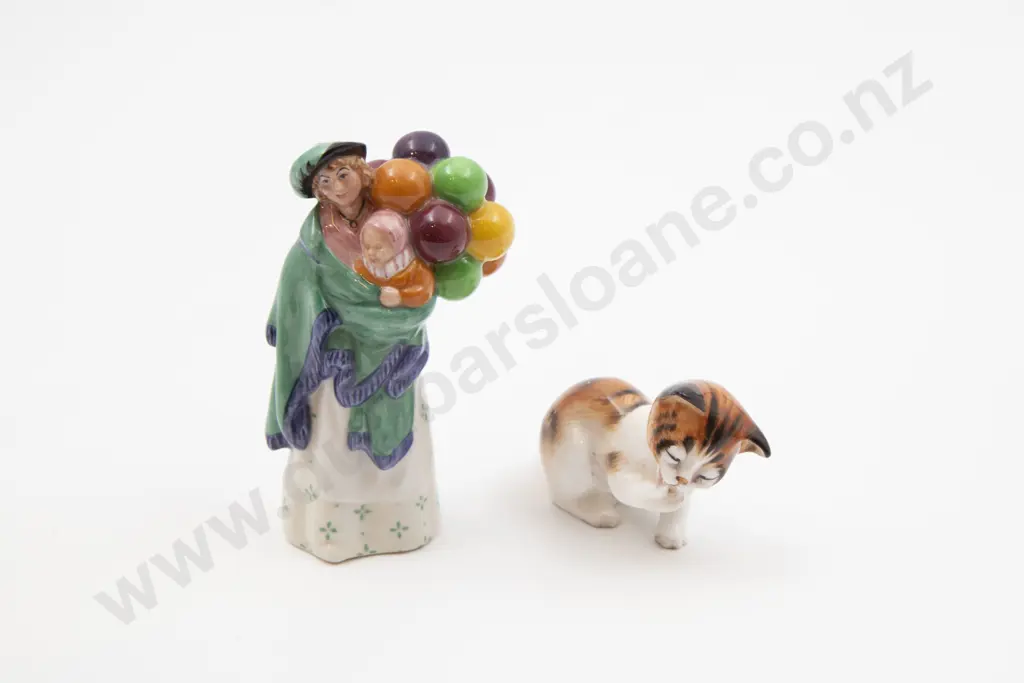 RD Figure "The Balloon Seller" HN 2130 Together With Kitten Figure HN 2583 Image 1++