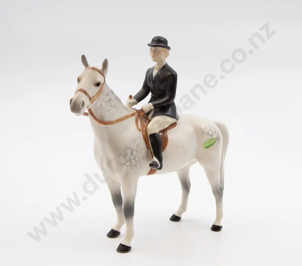 Beswick Dapple Grey Horse Model With Female Rider Image 1++