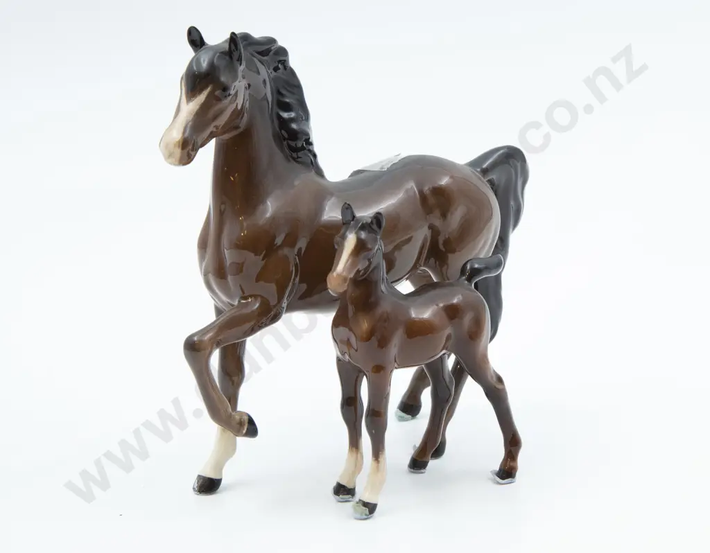 Beswick Horse Model Together With Foal Image 1++