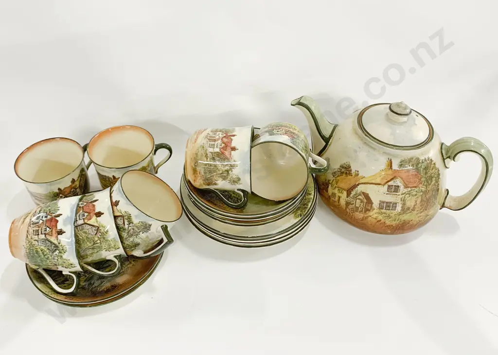 RD Country Scenes Tea Set (19 Pieces) Image 1++