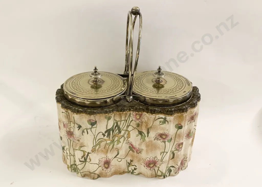 RD Double Barrel Biscuit Jar (Faults) Image 1++