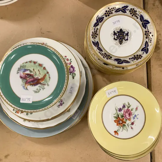 Qty of Fancy China Plates and Saucers Including Royal Worcester and Minton's