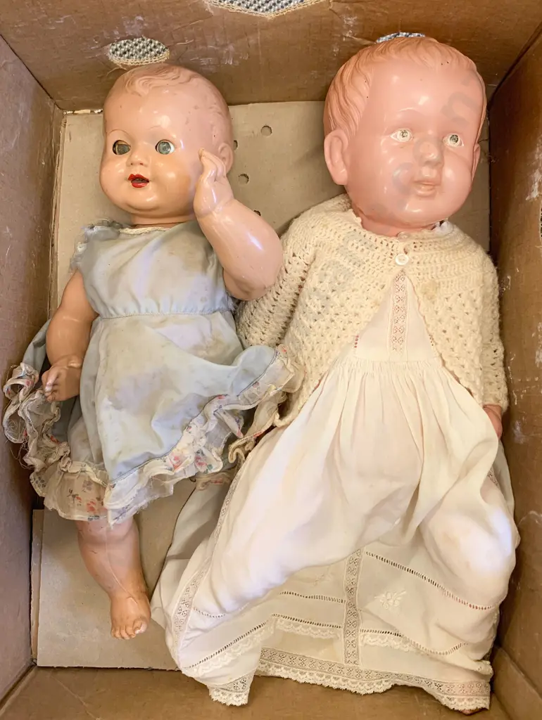 Two Celluloid and Composite Dolls Image 1++