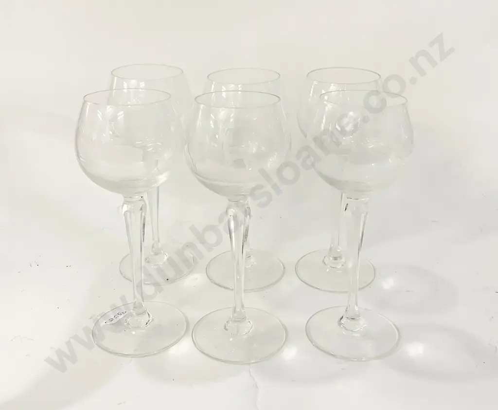 Six Etched Glass Goblets Image 1++
