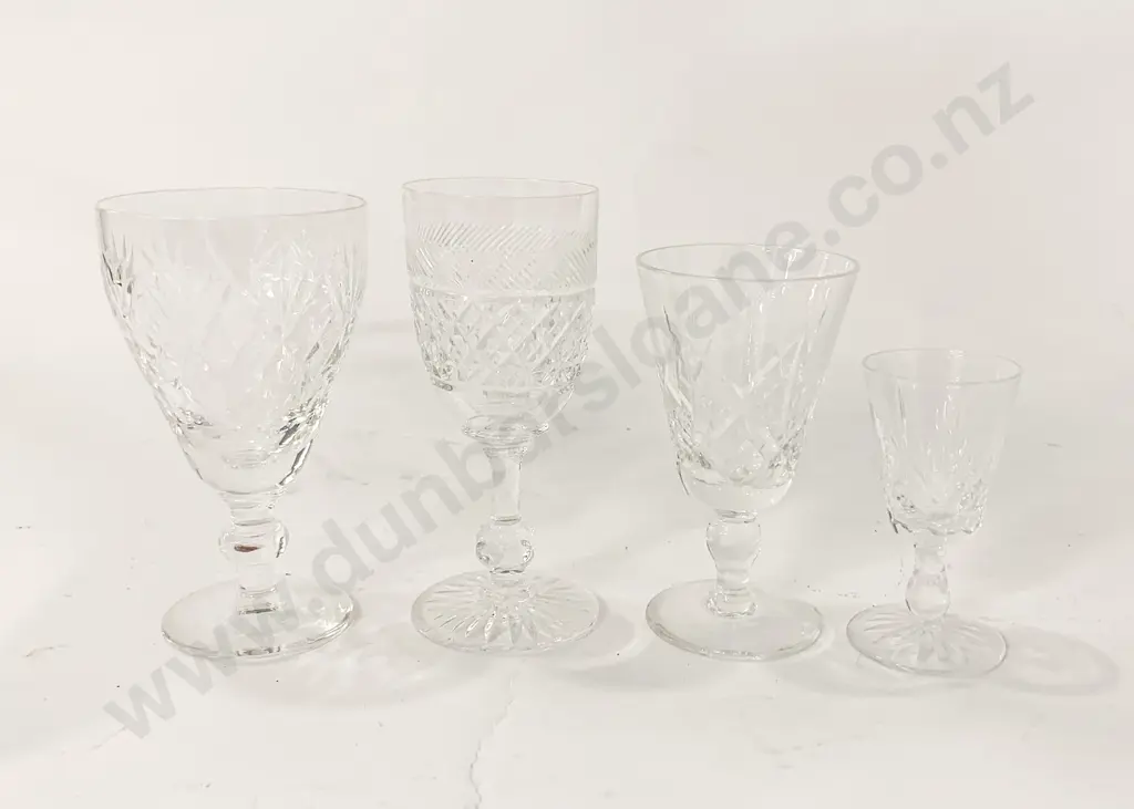 Qty of Assorted Crystal Drinking Glasses Image 1++