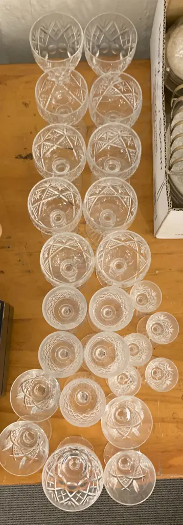 Qty of Assorted Crystal Drinking Glasses Image 1++
