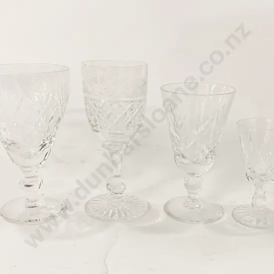 Qty of Assorted Crystal Drinking Glasses