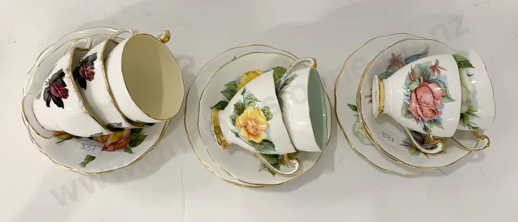 Seven Fancy China Trios Including Royal Albert Image 1++