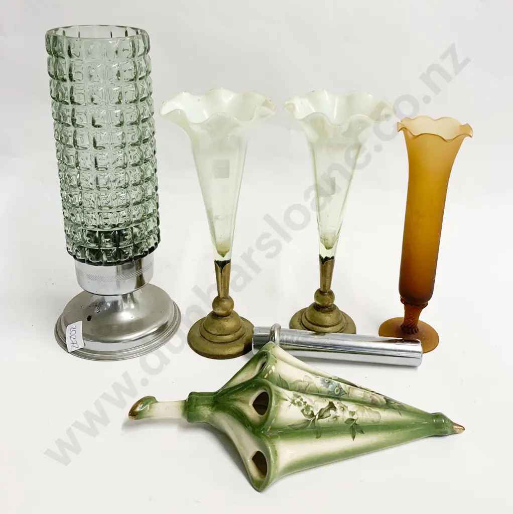 Box of Assorted Including Posey Vases and Candle Holder and Wall Pocket Image 1++