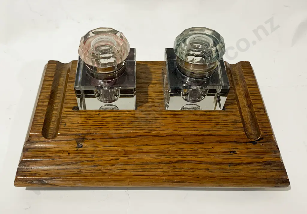 Desk Stand With Two Ink Wells Image 1++