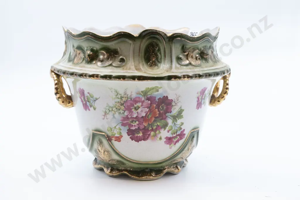 C1930's Pottery Vase Together With Jardinière (AF) Image 1++