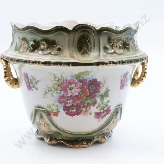 C1930's Pottery Vase Together With Jardinière (AF)