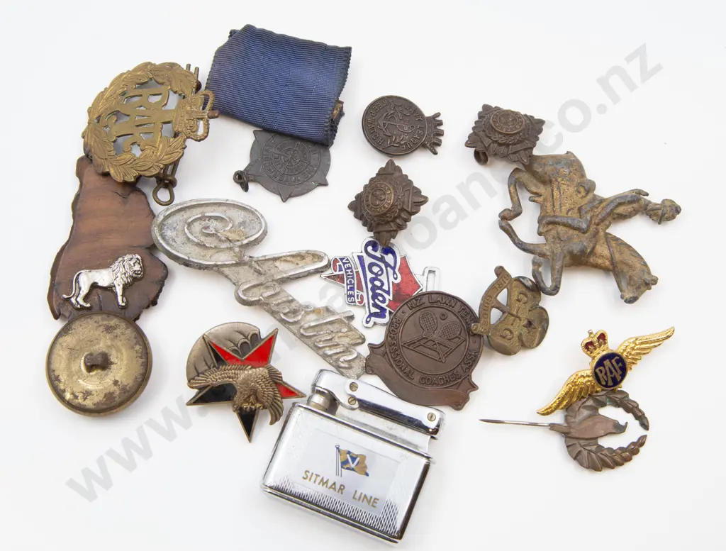 Bag of Assorted Badges and Medals Including Military etc. Image 1++