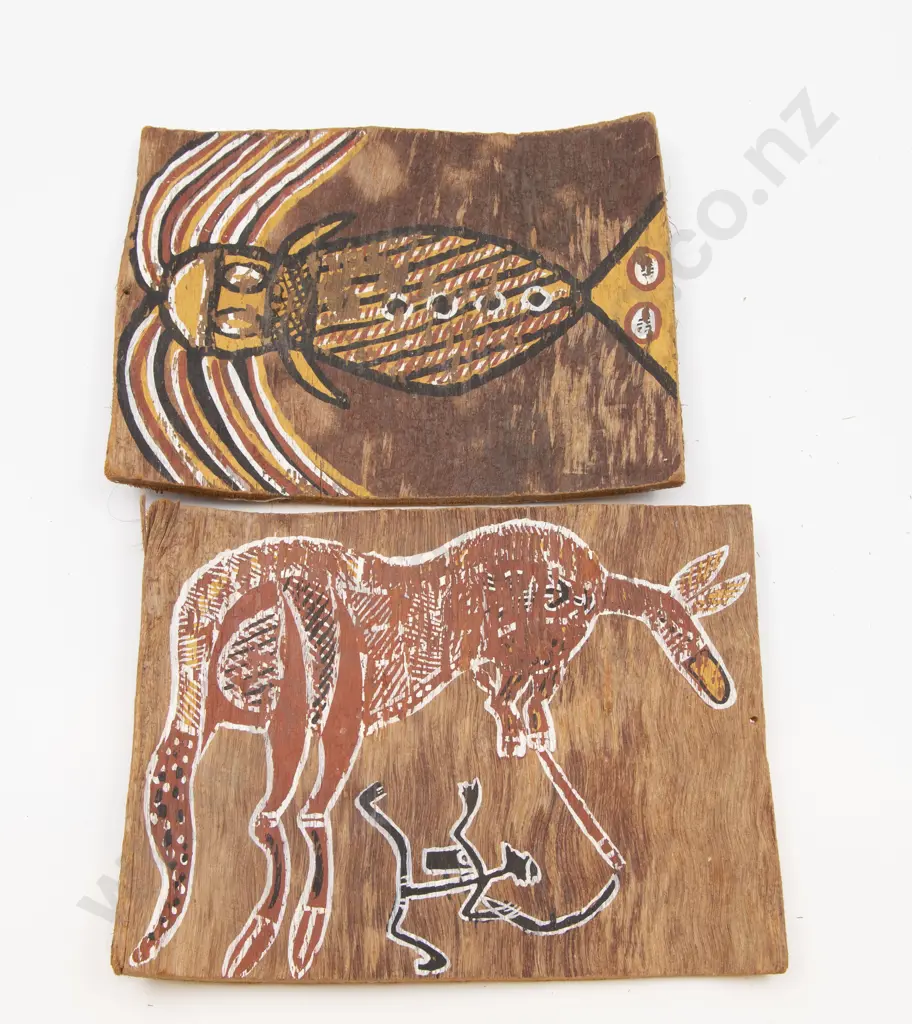 Two Aboriginal Works On Bark Image 1++