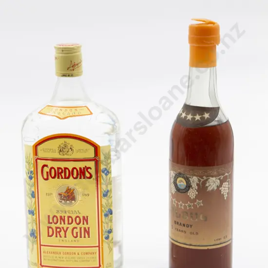 Bottle of Gin Together With Bottle of Brandy
