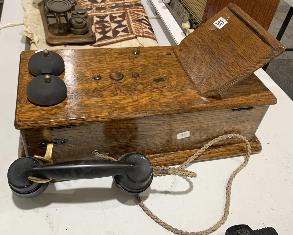 Vintage Wooden Cased Telephone Box Image 1++