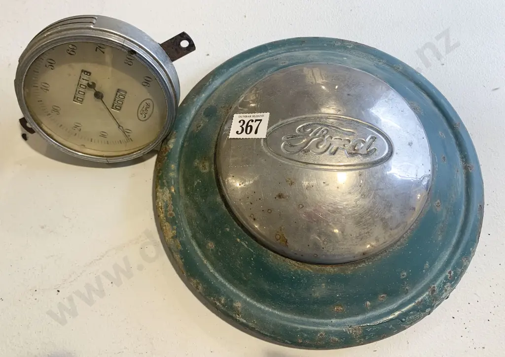 Vintage Ford Speedometer Together With Vintage Hub Cap Image 1++