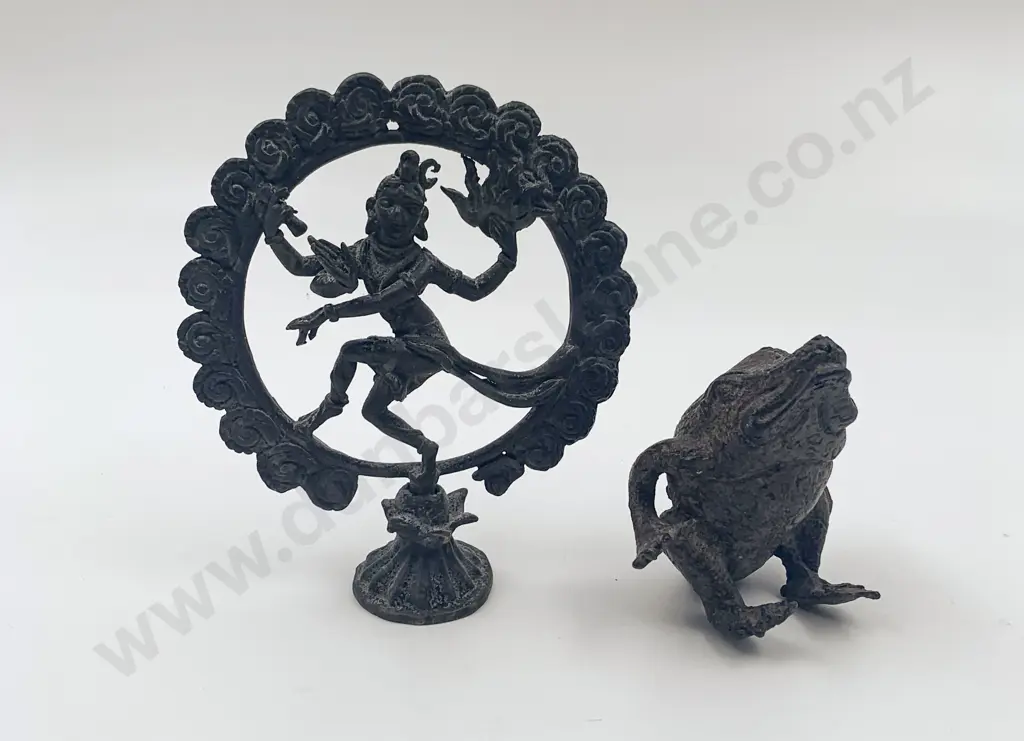 Wrought Metal Religious Figure Together With Wrought Metal Frog Image 1++