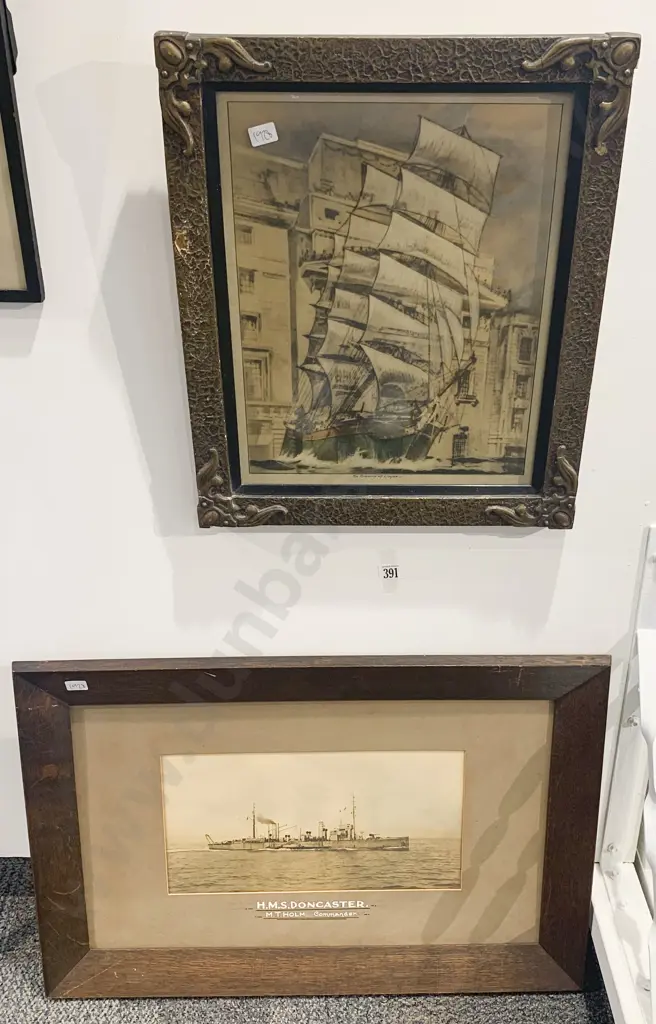 Framed Nautical Print "The Romance of Lloyds" Together With Other Framed Work Image 1++