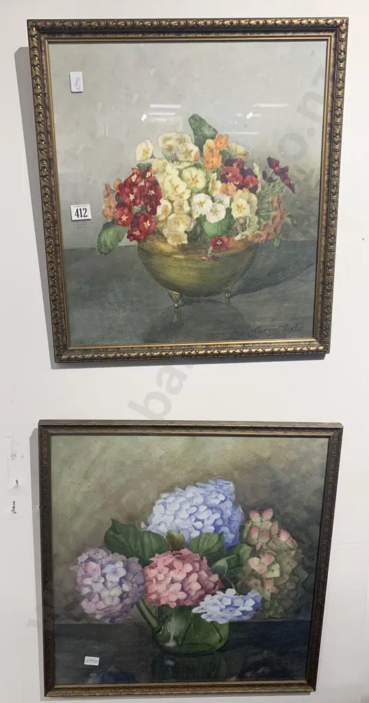 Thane Fields - Two Floral Still Life Watercolours Image 1++